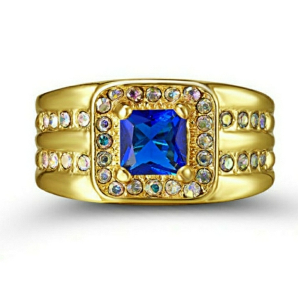 18K Yellow Gold Filled Purple Amethyst Ring